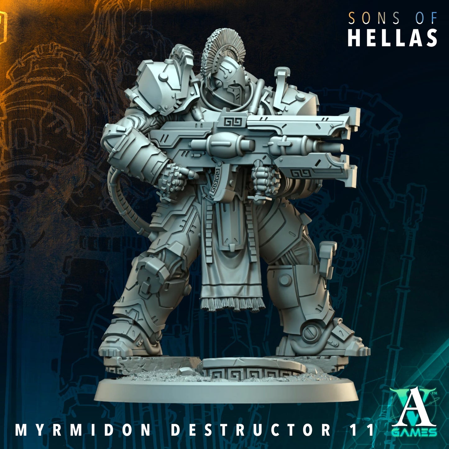3D Printed Myrmidon Destructors by Archvillain Games