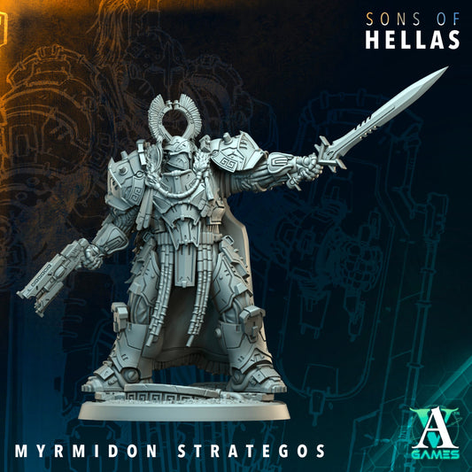 3D Printed Myrmidon Strategos by Archvillain Games