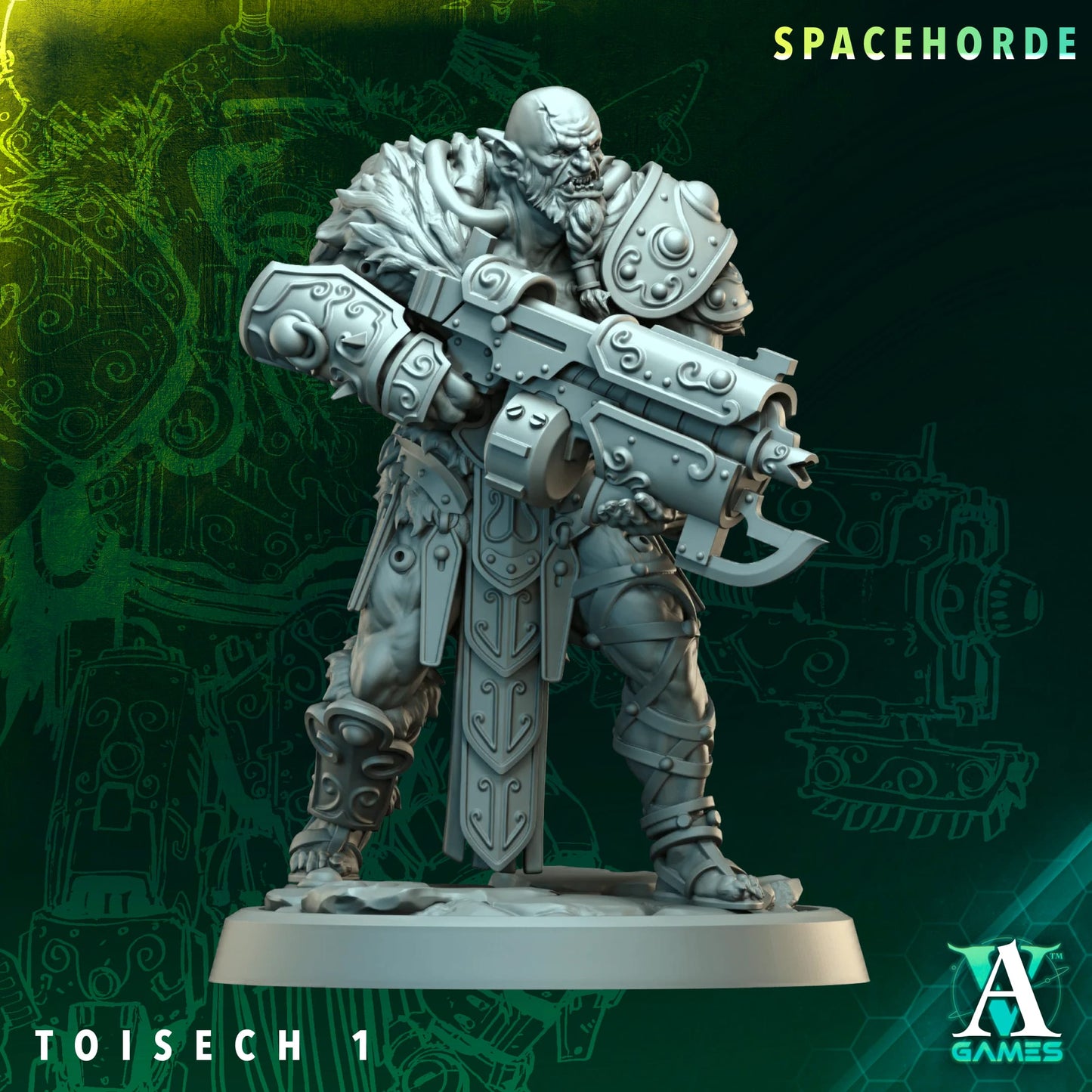 3D Printed Spacehoard Tosechs by Archvillain Games