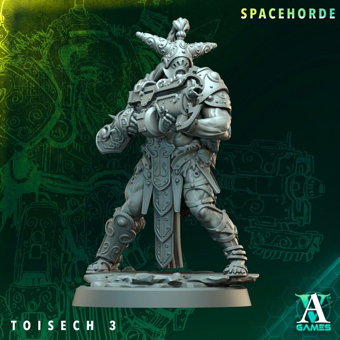 3D Printed Spacehoard Tosechs by Archvillain Games