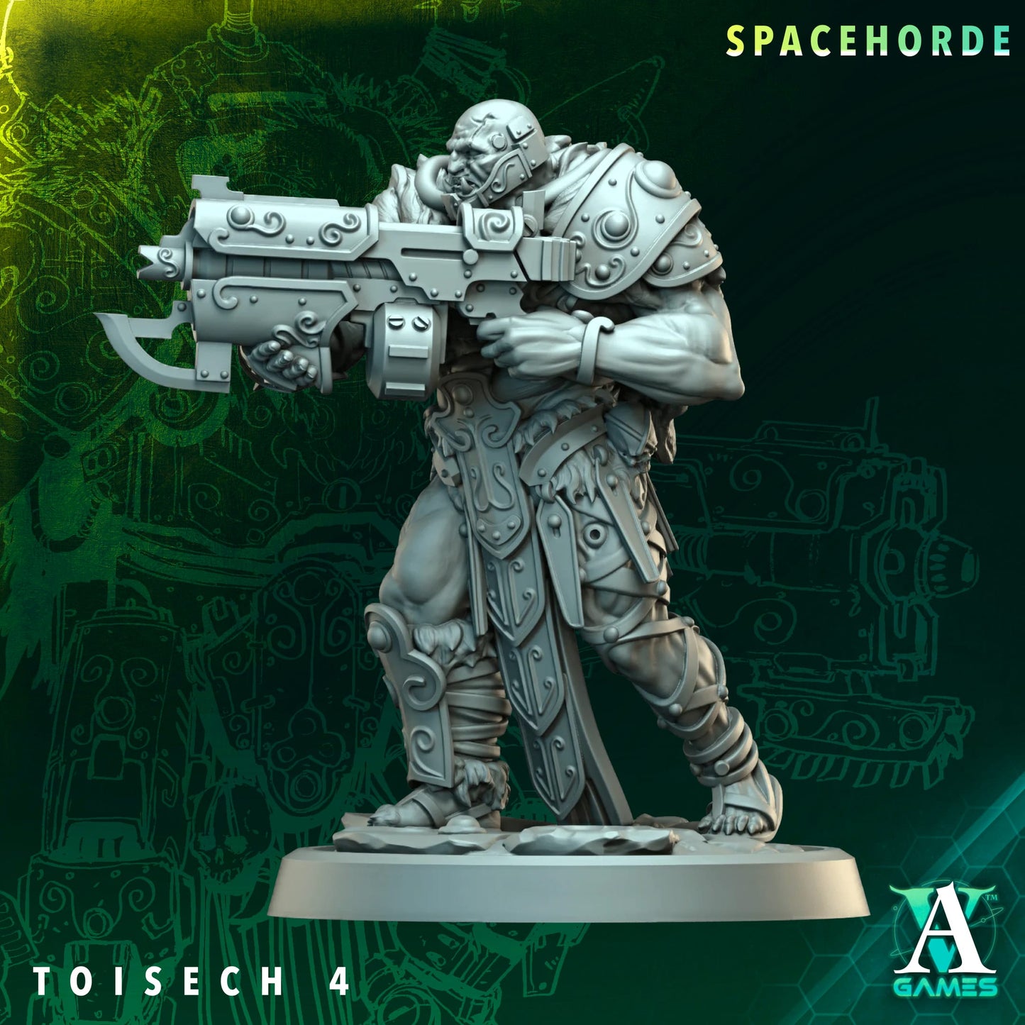 3D Printed Spacehoard Tosechs by Archvillain Games