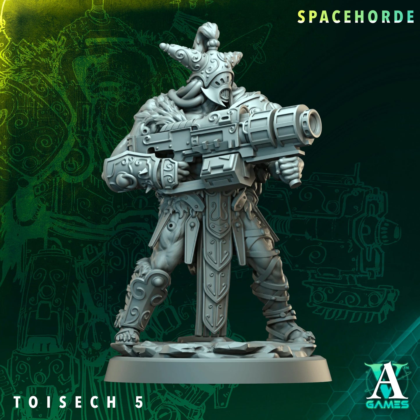 3D Printed Spacehoard Tosechs by Archvillain Games