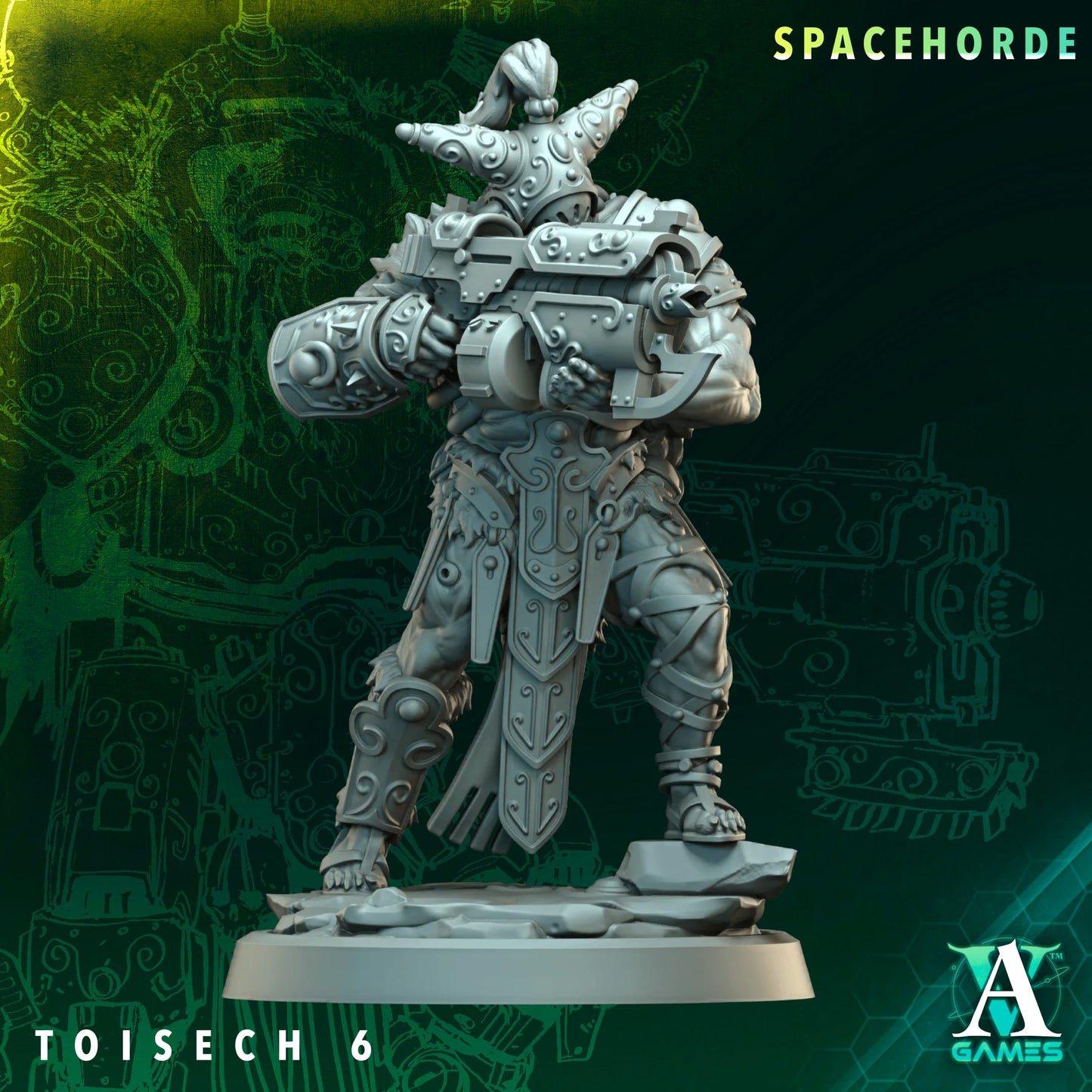 3D Printed Spacehoard Tosechs by Archvillain Games