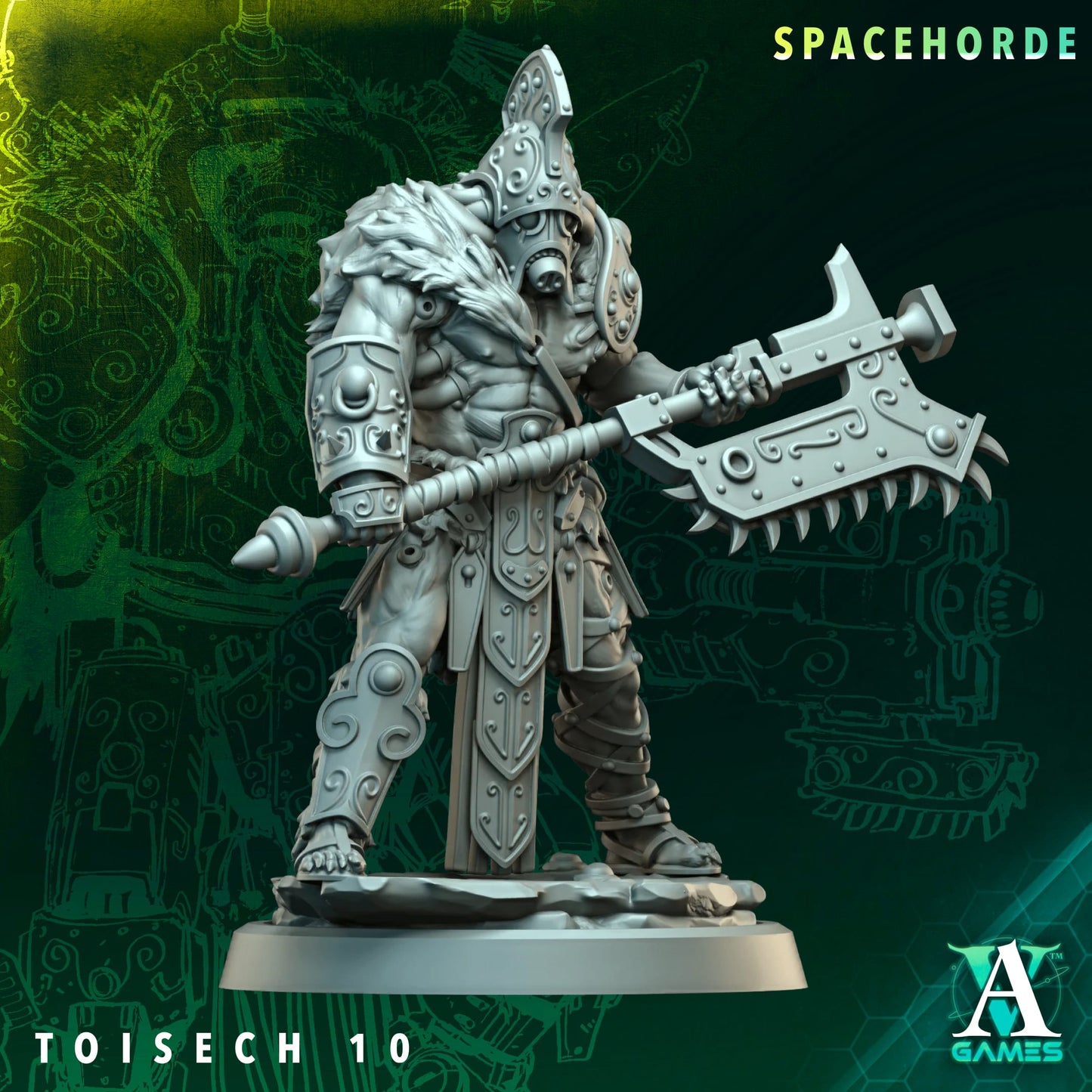 3D Printed Spacehoard Tosechs by Archvillain Games
