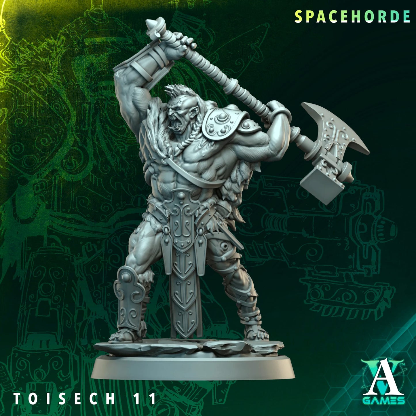 3D Printed Spacehoard Tosechs by Archvillain Games