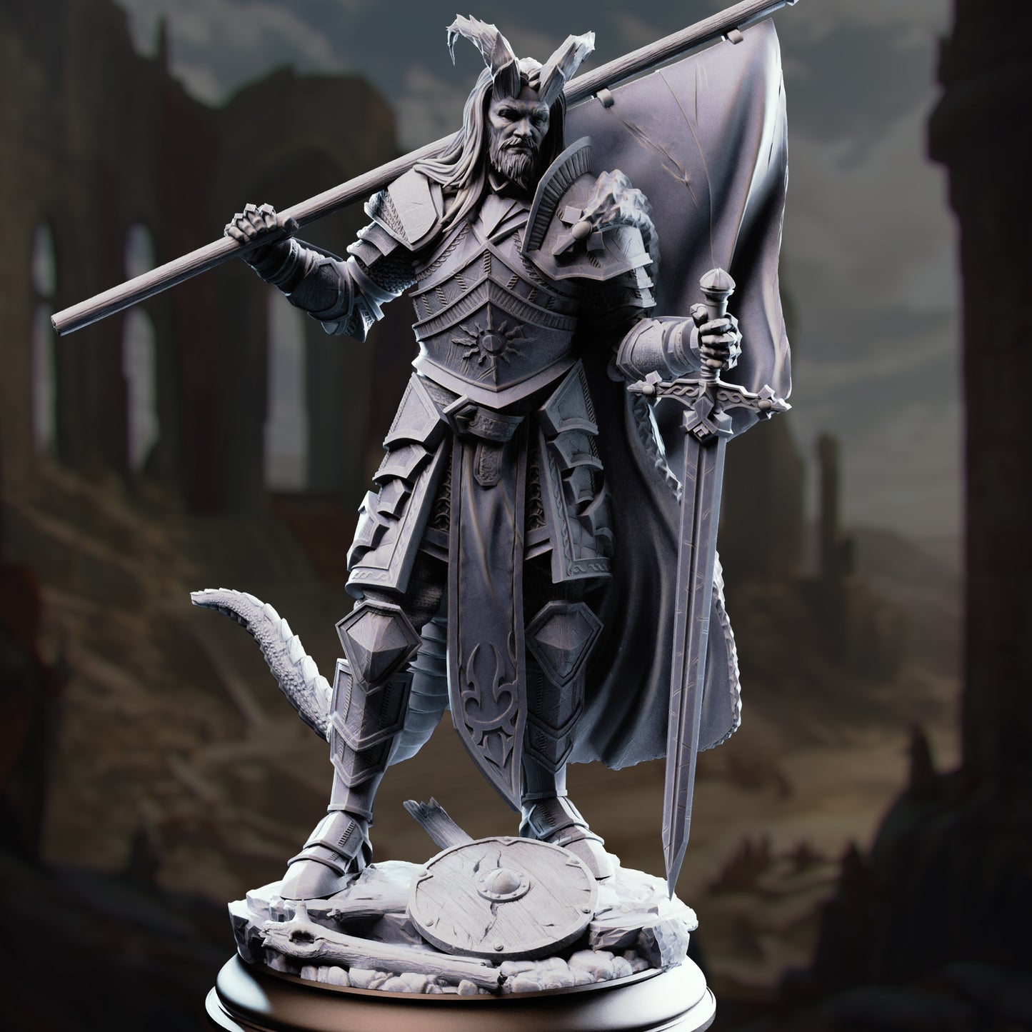 3D Printed Tiefling Veteran Fighter by DM Stash