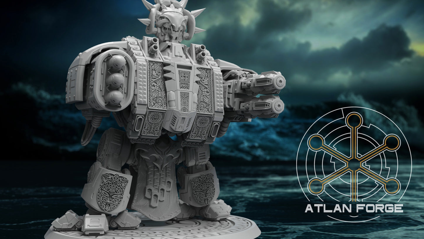 3d Printed Shark Knight Dreadnought by Atlan Forge Miniatures