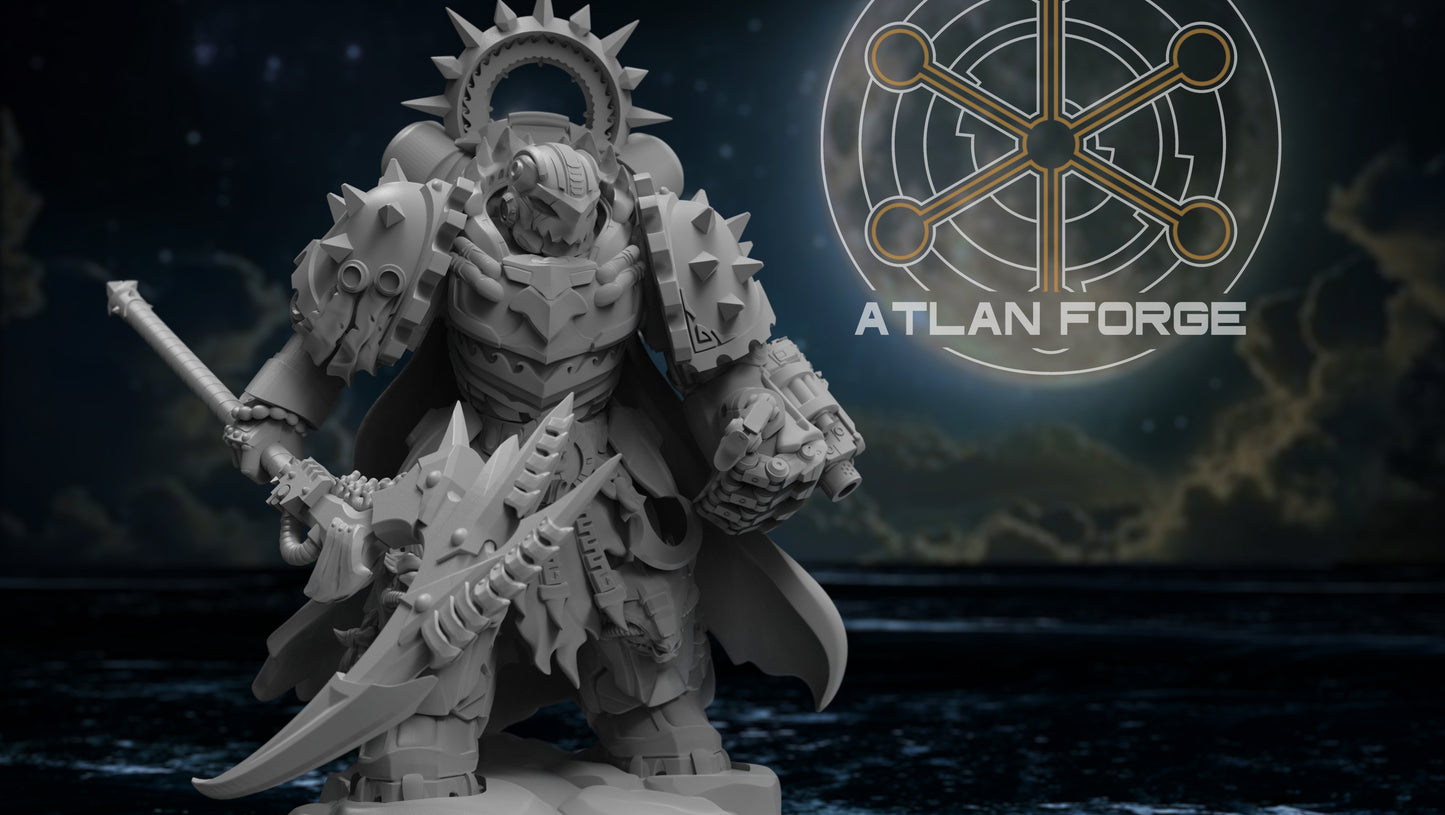 3d Printed Shark Knights Captain in Aegis Armor by Atlan Forge Miniatures