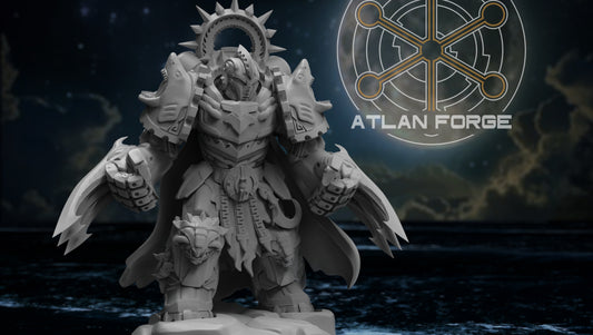 3d Printed Shark Knights Captain in Aegis Armor by Atlan Forge Miniatures