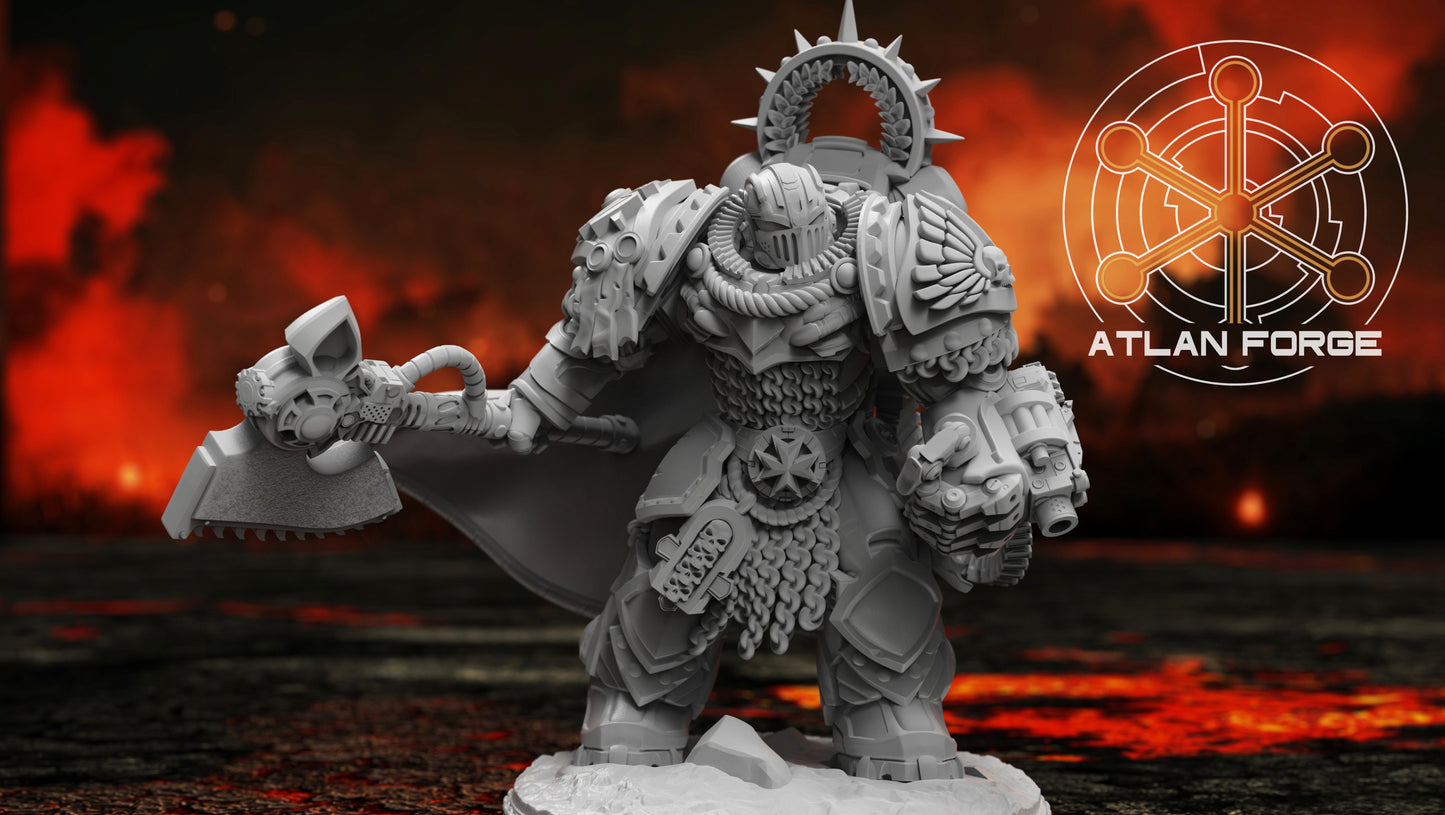 3d Printed Templar Aegis Captain by Atlan Forge Miniatures