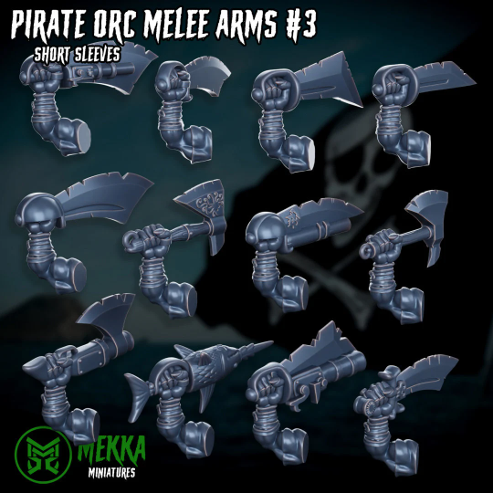 3d Printed Ork Pirate Melee Arms x24 by Mekka Miniatures