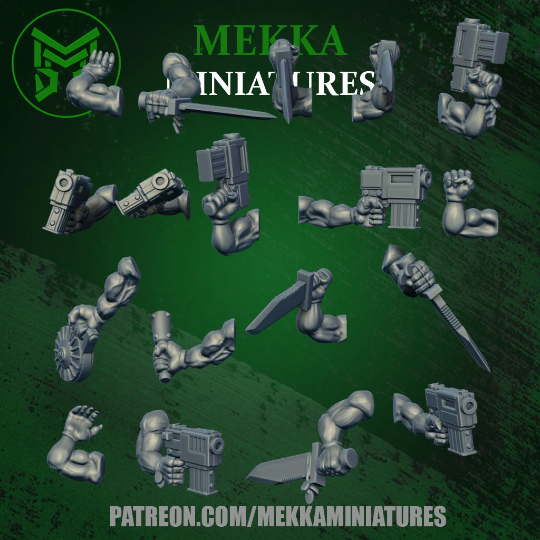 3d Printed Ork Commando Arms  x18 by Mekka Miniatures