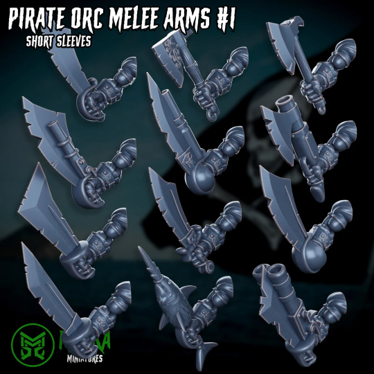 3d Printed Ork Pirate Melee Arms x24 by Mekka Miniatures