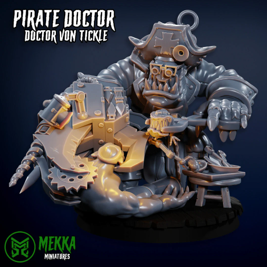 3d Printed Pirate Doctor Von Tickle by Mekka Miniatures