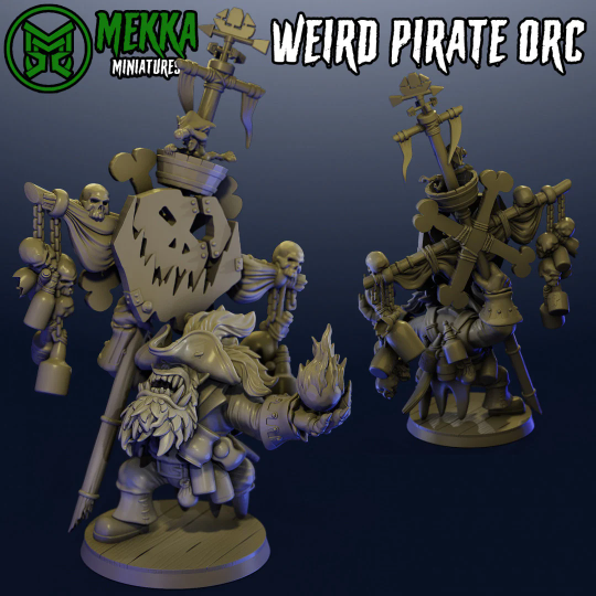 Copy of 3d Printed Weird Pirate Ork by Mekka Miniatures