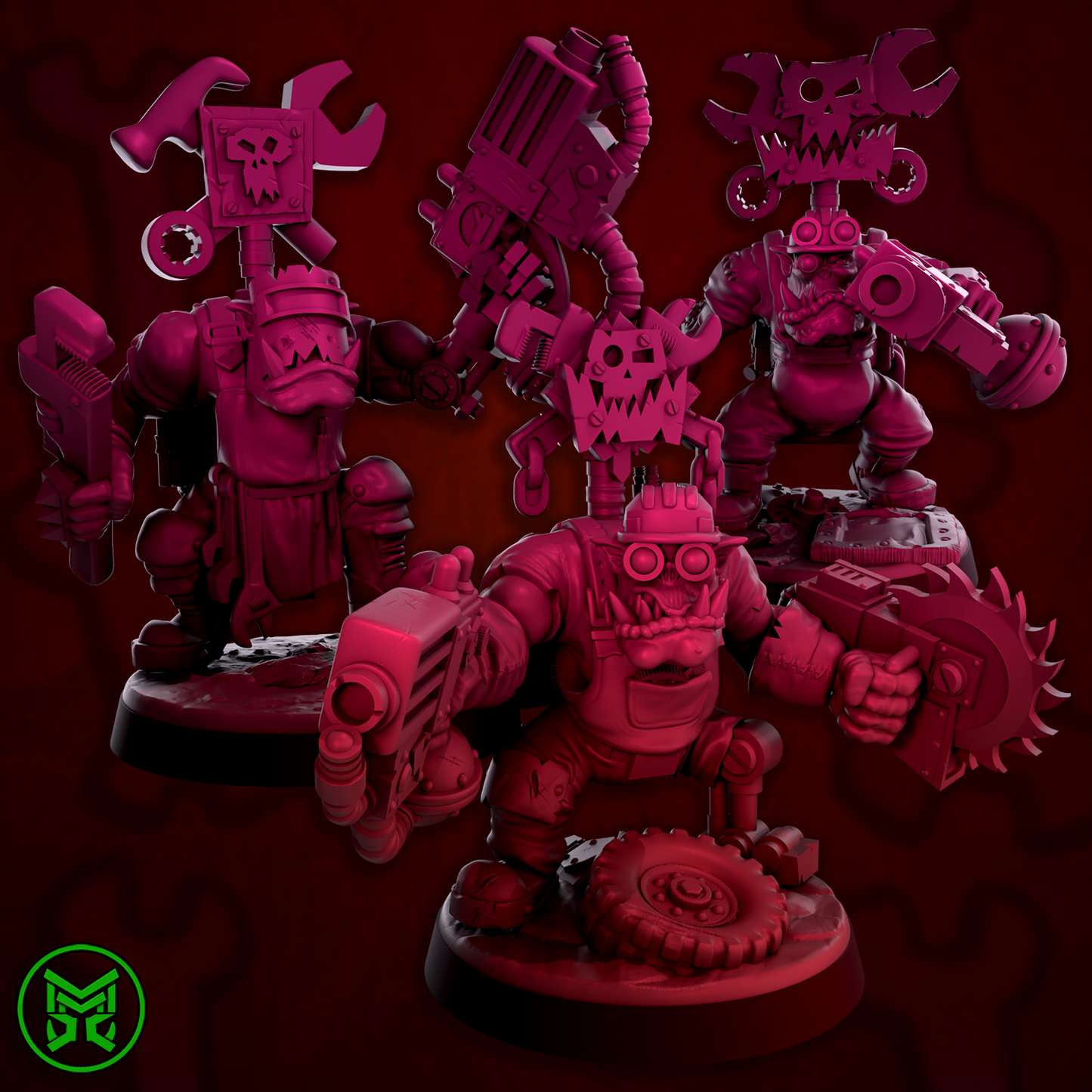 3d Printed Ork Mekaniks by Mekka Miniatures