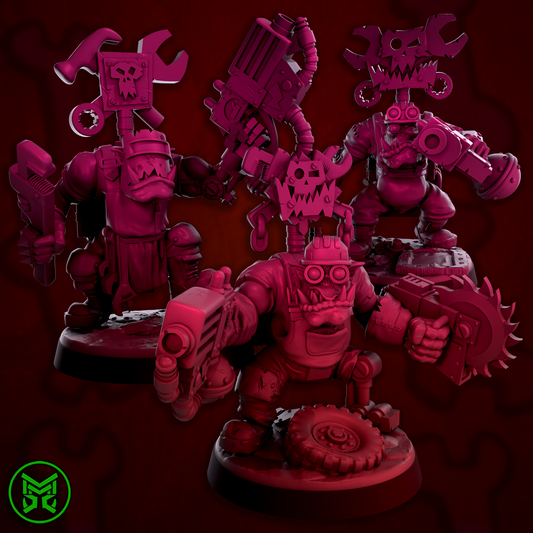 3d Printed Ork Mekaniks by Mekka Miniatures