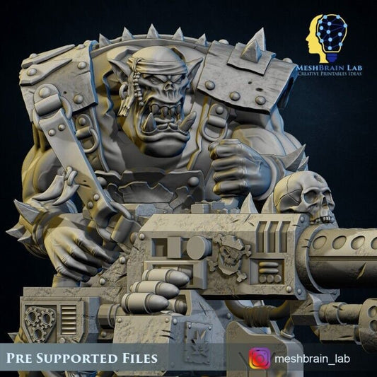 3d Printed Ork Pirate Big Bada Boom Gunner by Meshbrain Labs