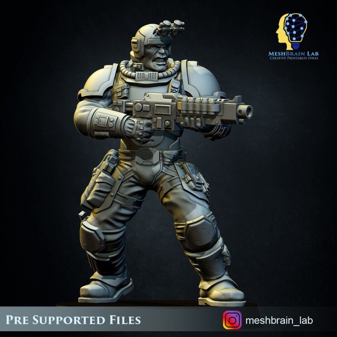 Meshbrain Lab 3d Printed Imperial Marine Scout Squad x5 by Meshbrain Labs – Last Hope ...