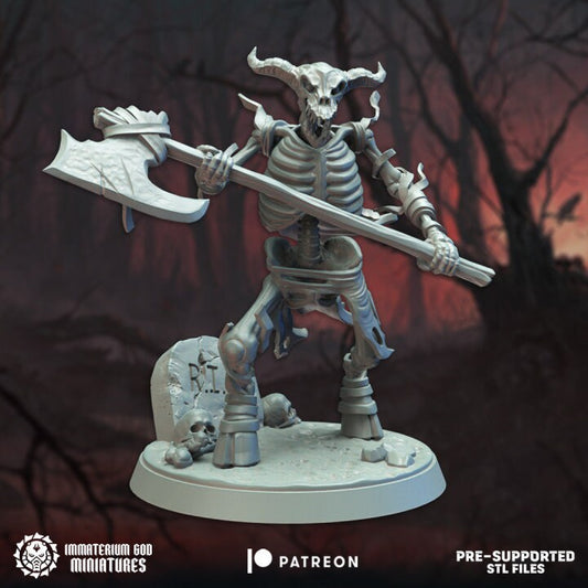 3d Printed Skeletal Minotaur by Immaterium God Miniatures