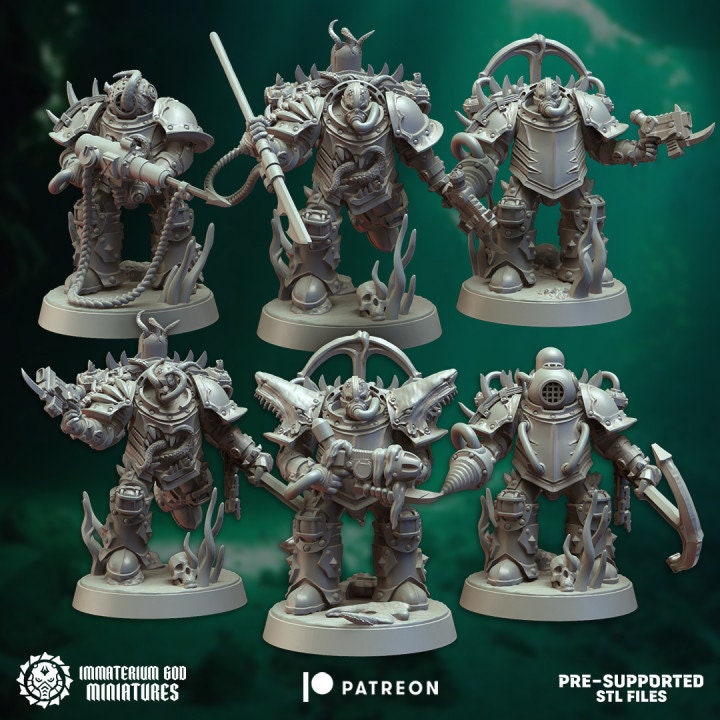 3d Printed Abyss Soldiers Set by Immaterium God Miniatures