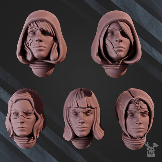 3d Printed War Sisters Bits - "Great Martyrs" Head Set x10 by DakkaDakka