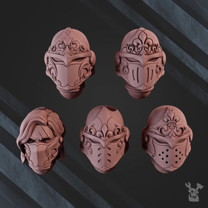 3d Printed War Sisters Bits -"Valiant Heart" Helmet Set x10 by DakkaDakka