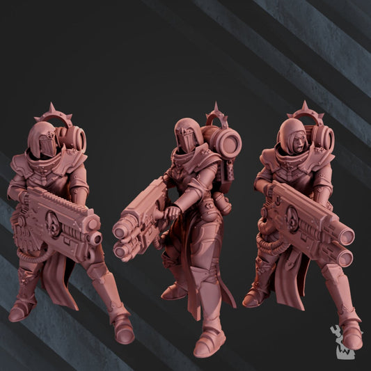 3d Printed War Sisters Team with Heavy Weapons x3 by DakkaDakka Miniatures