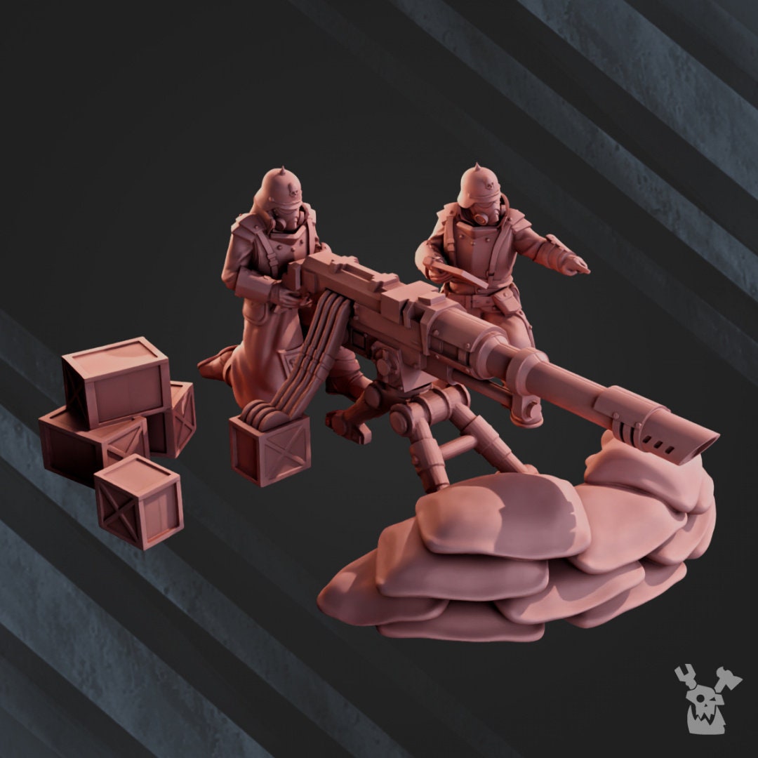 3d Printed 2nd Death Division Heavy Weapons Team by DakkaDakka Miniatures