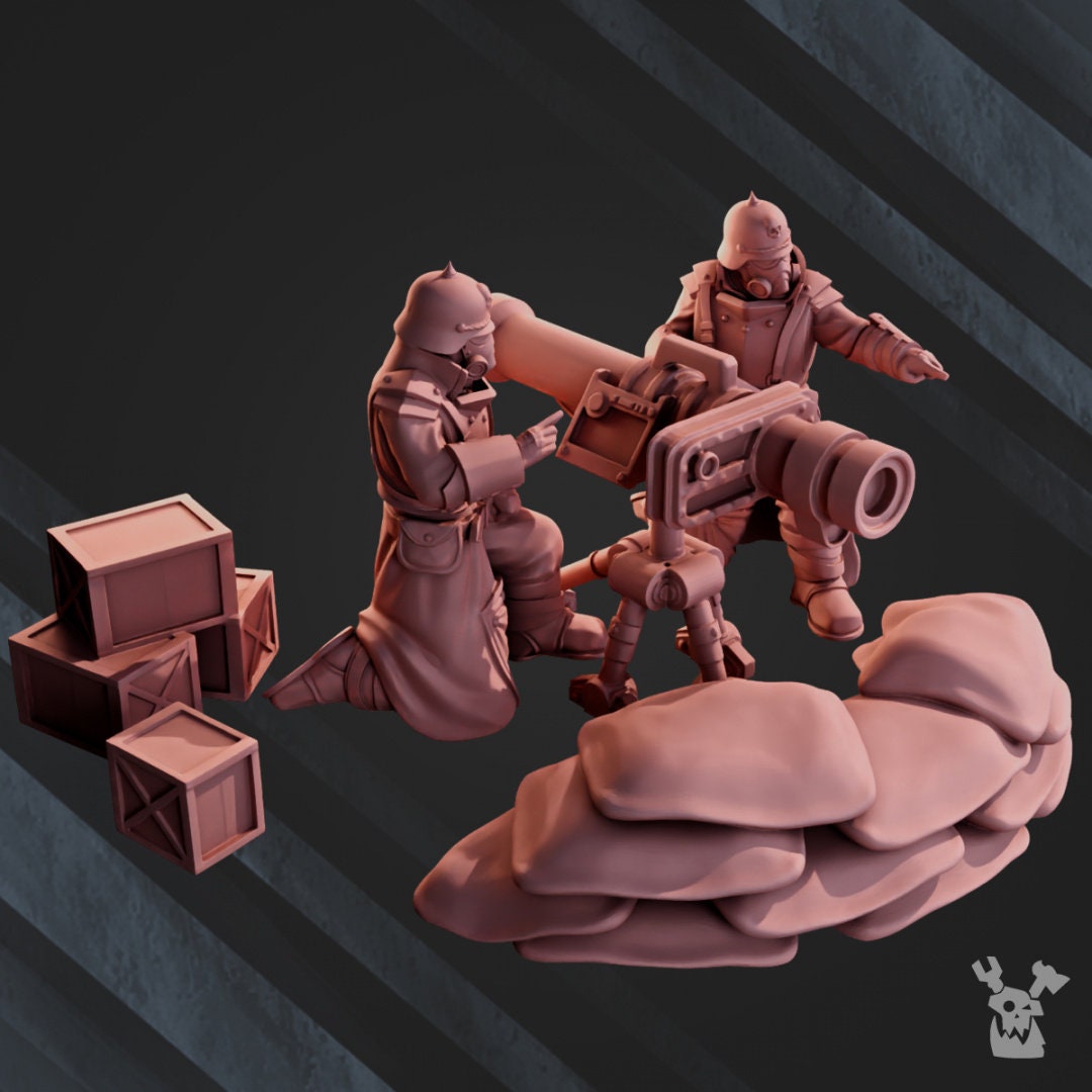 3d Printed 2nd Death Division Heavy Weapons Team by DakkaDakka Miniatures