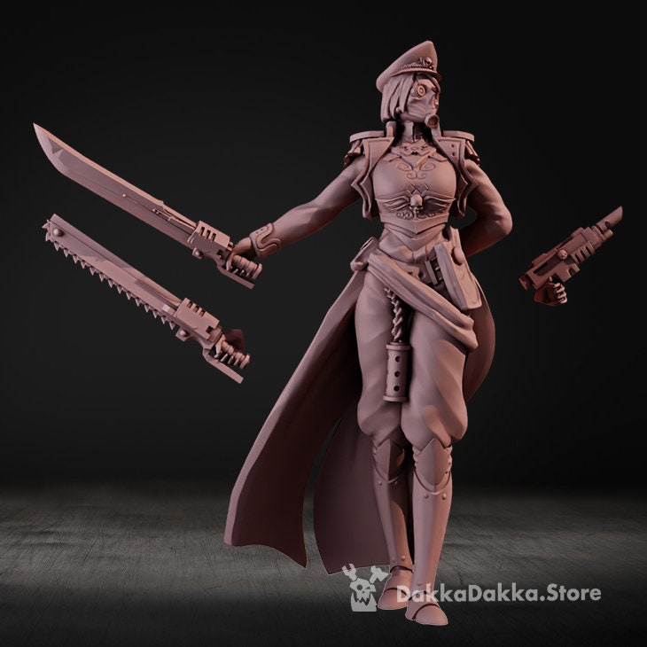 3d Printed Female Commissar by DakkaDakka Miniatures