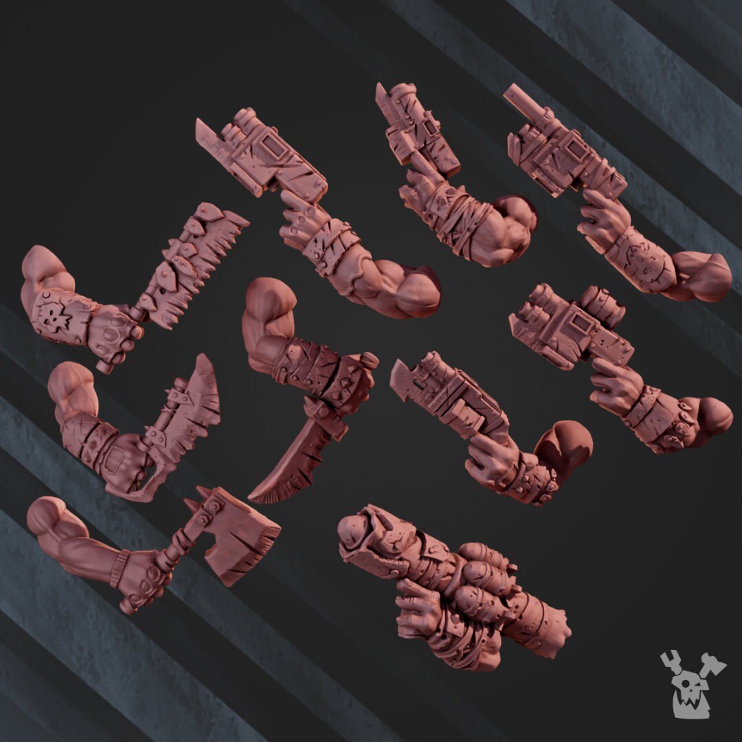 3d Printed Orc Marauders Assembly Kit x5 by DakkaDakka Miniatures