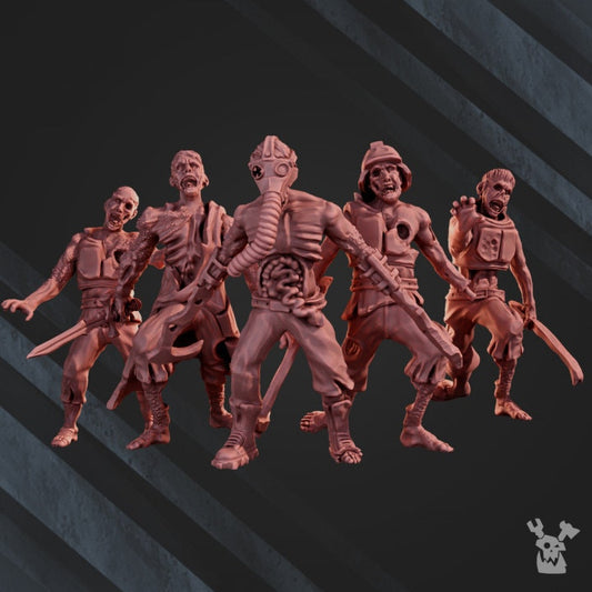 3d Printed Pandemic Zombies Squad x10 by DakkaDakka Miniatures