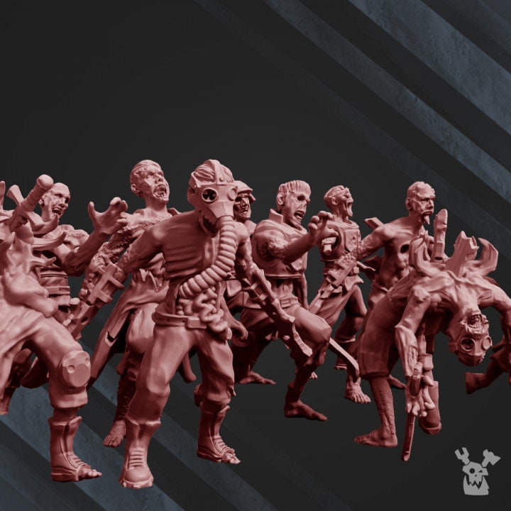 3d Printed Pandemic Zombies Squad x10 by DakkaDakka Miniatures