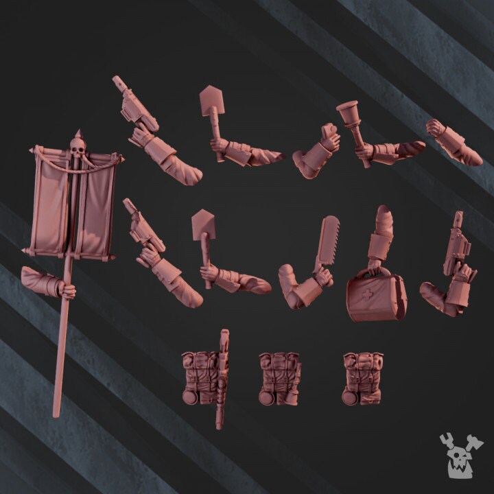 3d Printed 2nd Death Division Infantry Assembly Kit v2 by DakkaDakka Miniatures