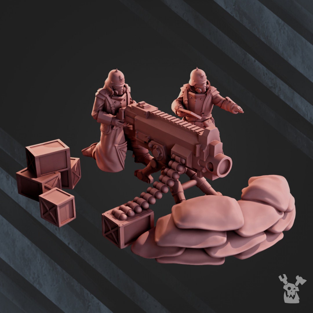 3d Printed 2nd Death Division Heavy Weapons Team by DakkaDakka Miniatures