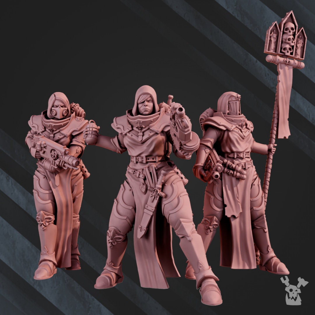 3d Printed War Sisters Novice Squad x6 by DakkaDakka Miniatures