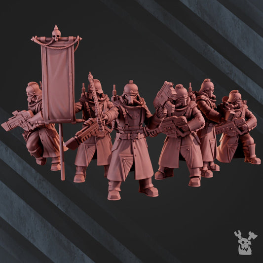 3d Printed 2nd Death Division Infantry Kit x7 by DakkaDakka Miniatures