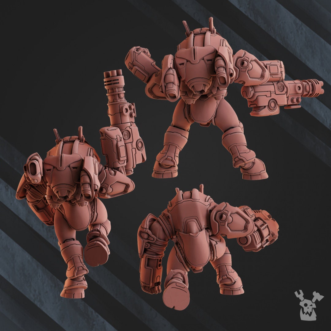 3d Printed Cyber Ghosts Squad x3 by DakkaDakka Miniatures