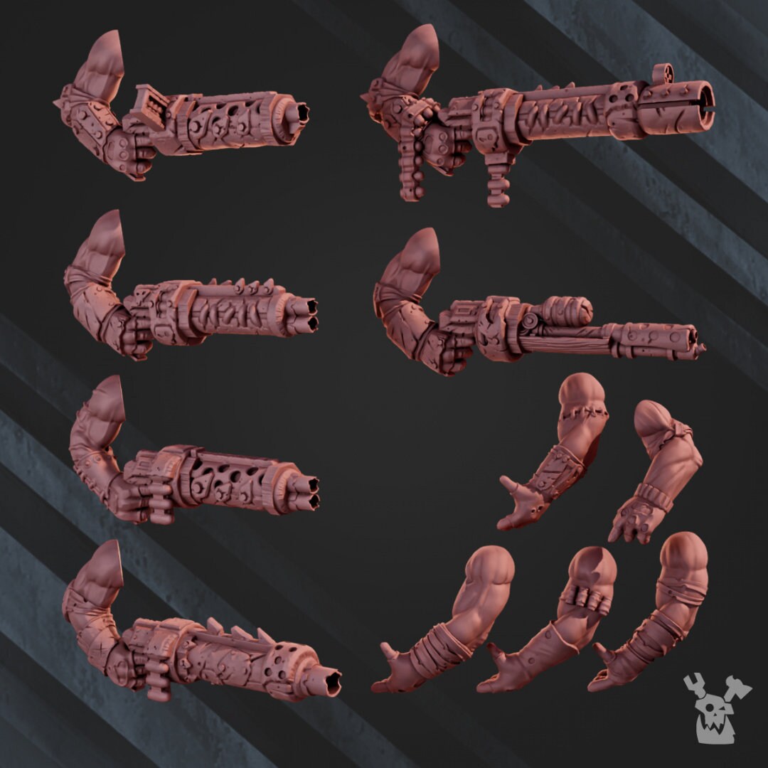 3d Printed Orc Marauders Assembly Kit x5 by DakkaDakka Miniatures