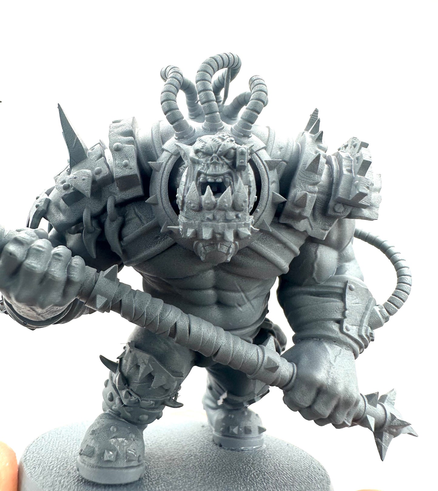 3d Printed Ork Brute Warboss by Meshbrain Labs Miniatures