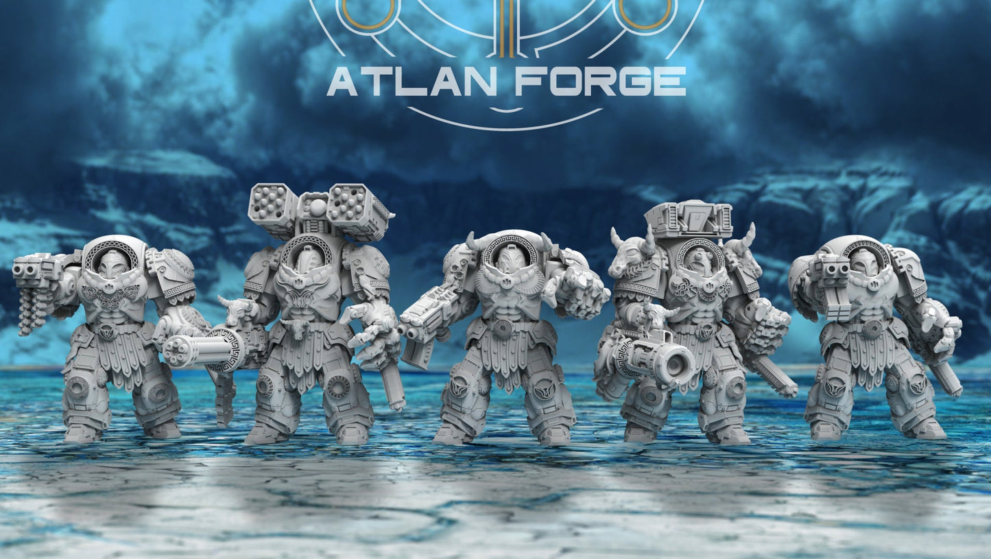 3d Printed Minoan Myrmidons x5 by Atlan Forge Miniatures