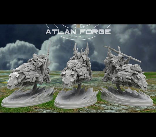 3d Printed Jet Bike Riders x3 by Atlan Forge Miniatures