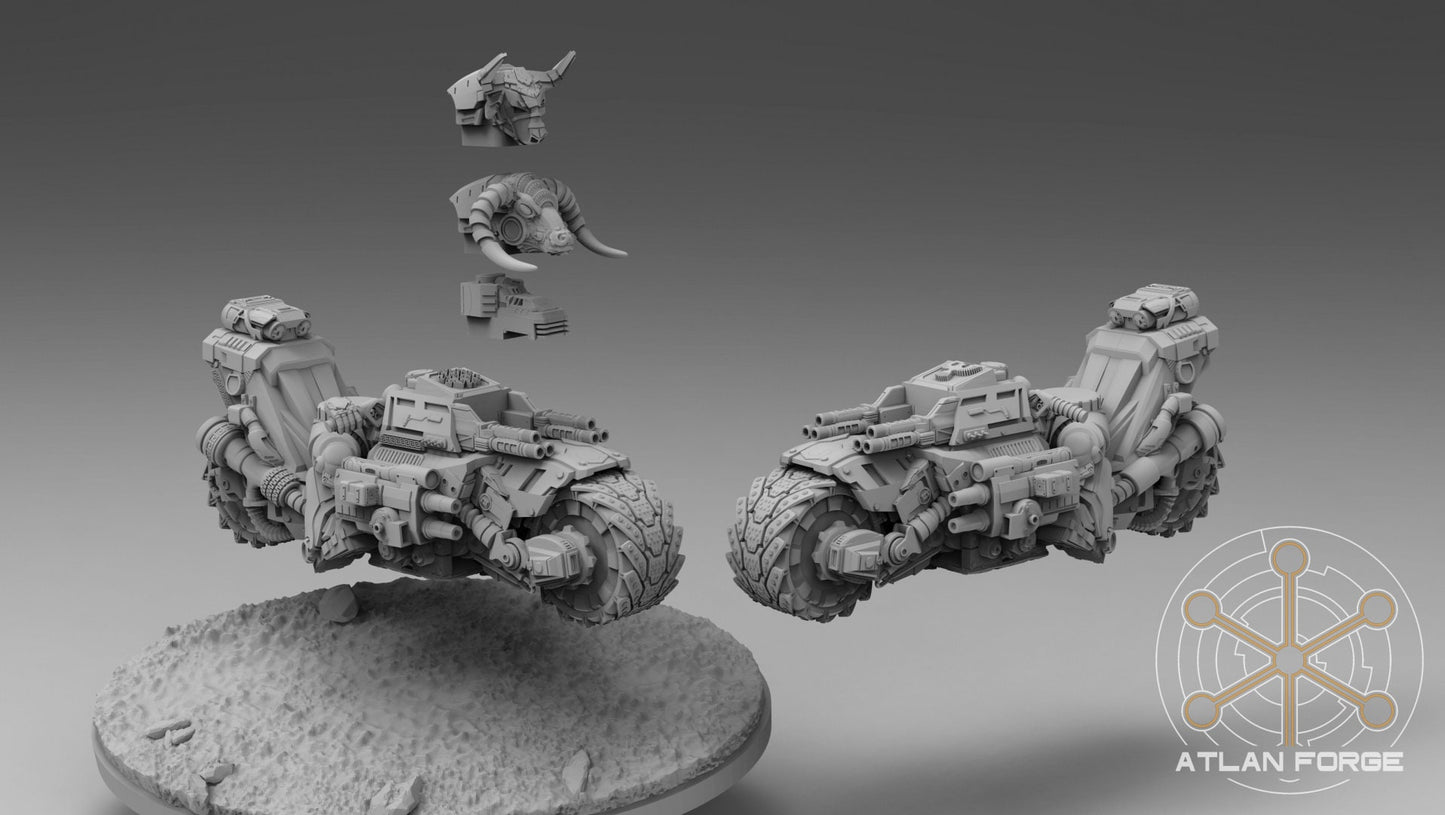 3d Printed Minoan Bikers x3 by Atlan Forge Miniatures