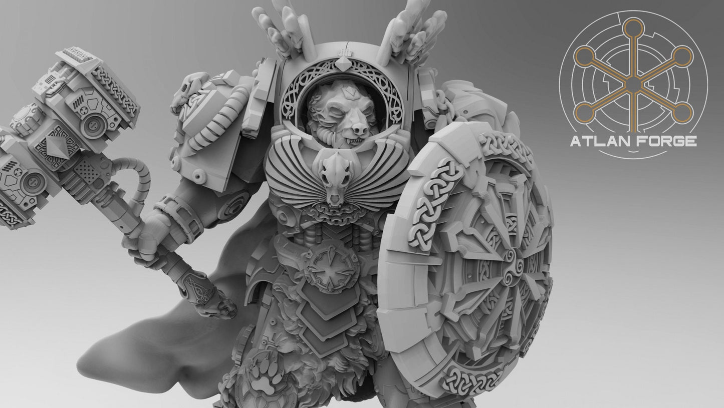 3d Printed Asgardian Einherjar Captain by Atlan Forge Miniatures