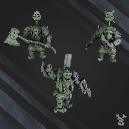 3d Printed Squad of 5 Ork Bigg'uns by DakkaDakka Miniatures