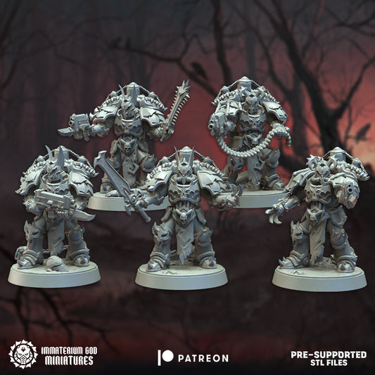 3d Printed Night Soldiers x5 by Immaterium God Miniatures