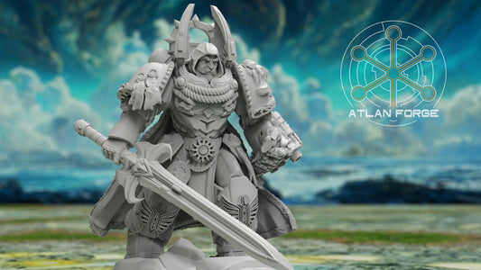 3d Printed Angelic Aegis Captain by Atlan Forge Miniatures