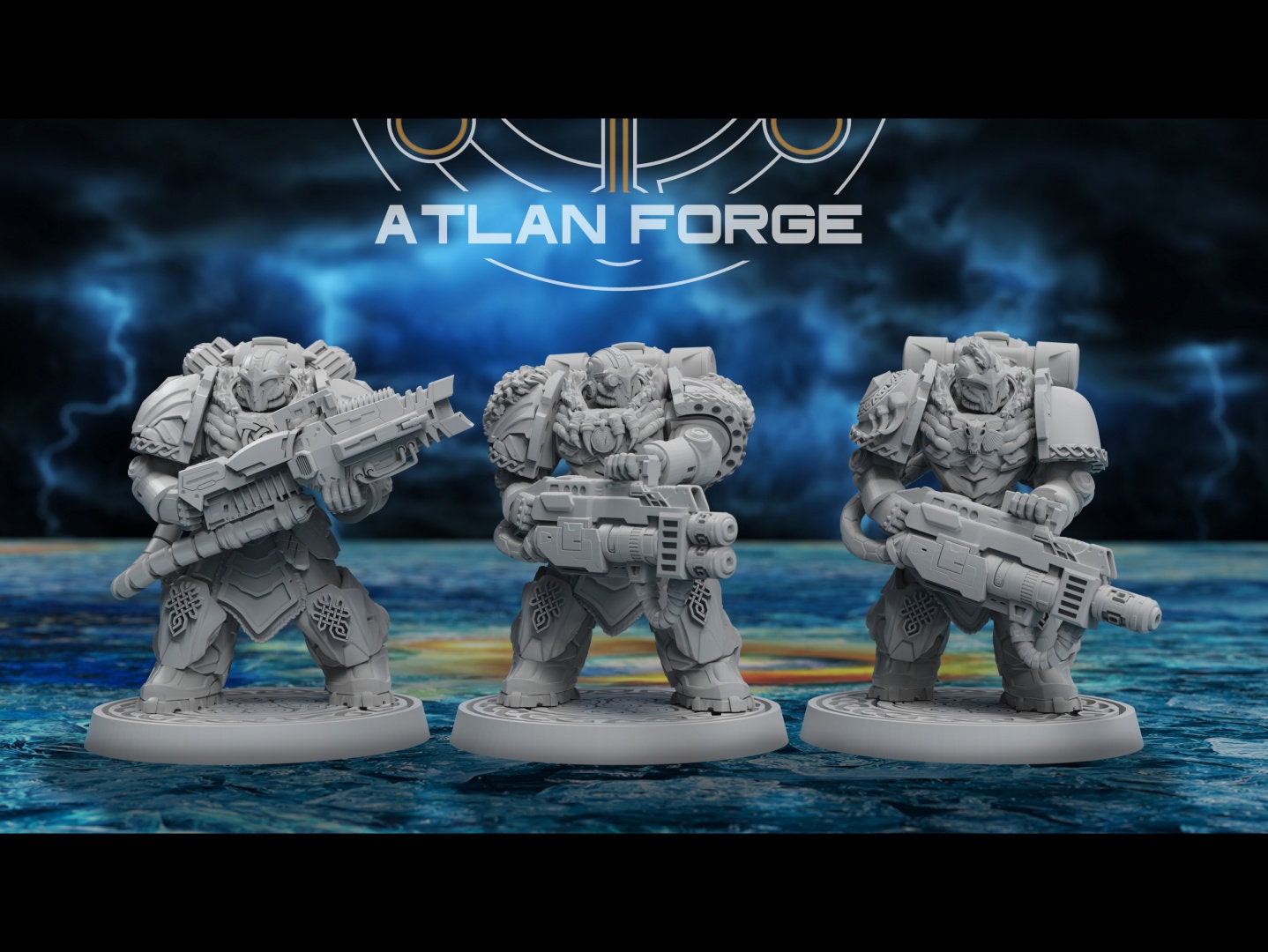 3d Printed Asgardian Heavy Aegis x5 by Atlan Forge Miniatures