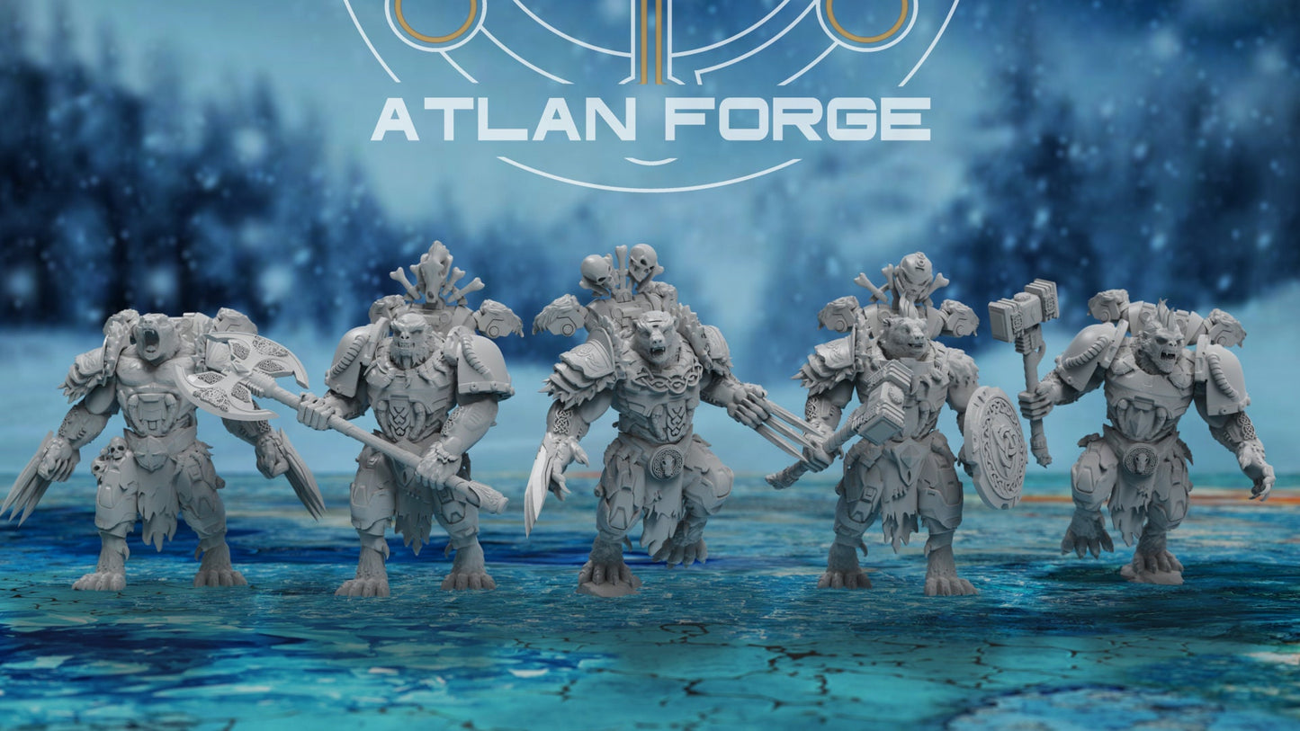 3d Printed Asgardian Ursanthropes x5 by Atlan Forge Miniatures